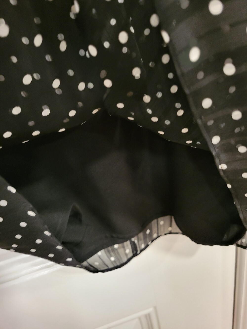 Lauren Ralph Lauren Black & White Polka Dot Dress Front Tie V Neck 10 Careerwear - Picture 7 of 16